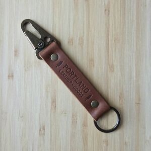 Portland Leather Long PLG Keychain in Nutmeg